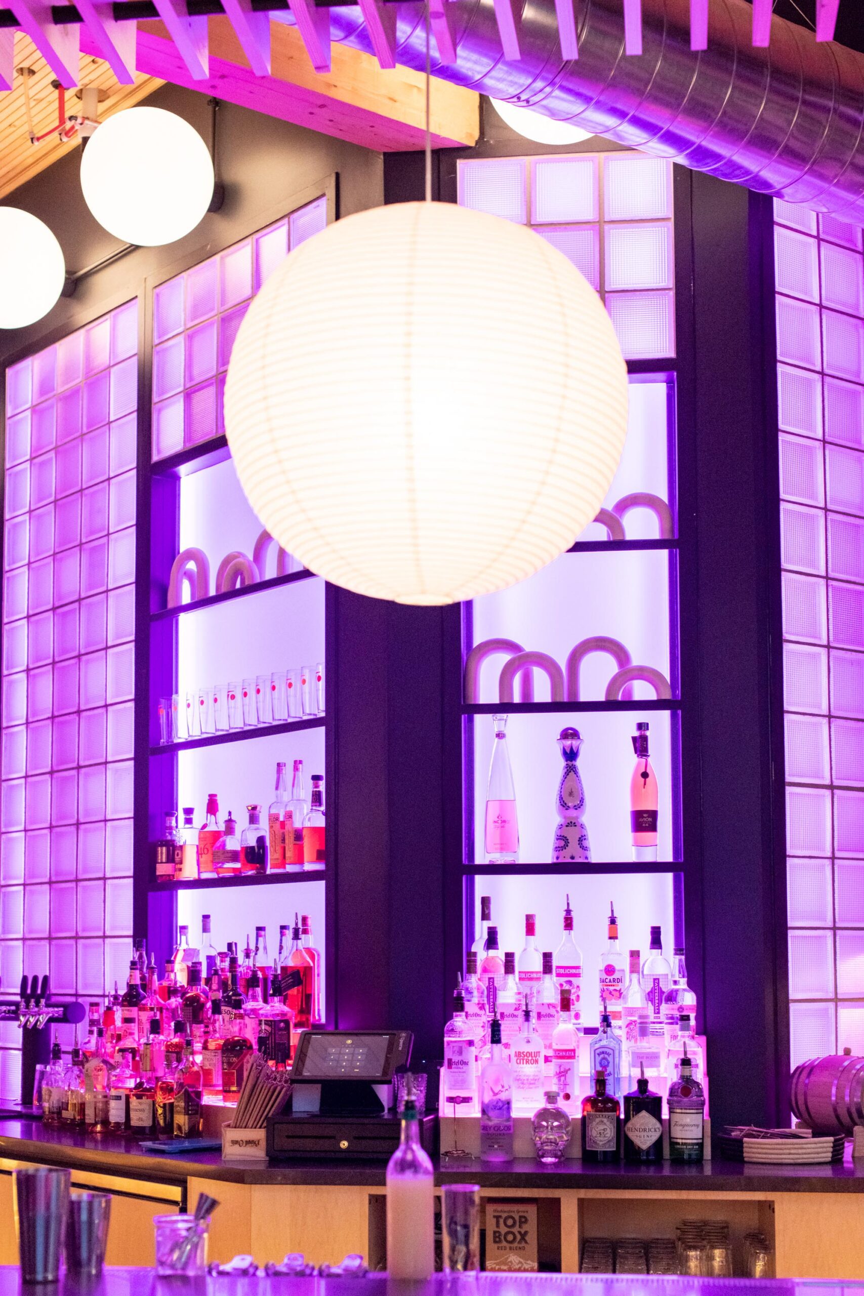 Purple lit bar